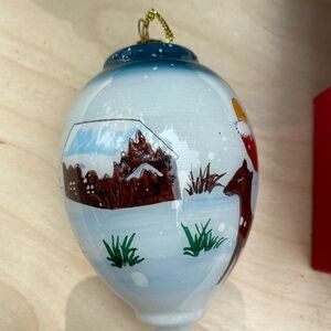 Hand-Painted Holiday Ornament with Winter Scene